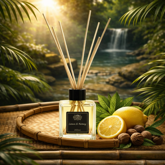 Duftstäbchen mit ätherischem Zitronen- und Muskatnussöl