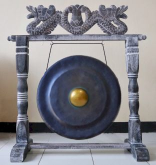 Handgefertigter Gong mit Holzständer – Ø 35 cm