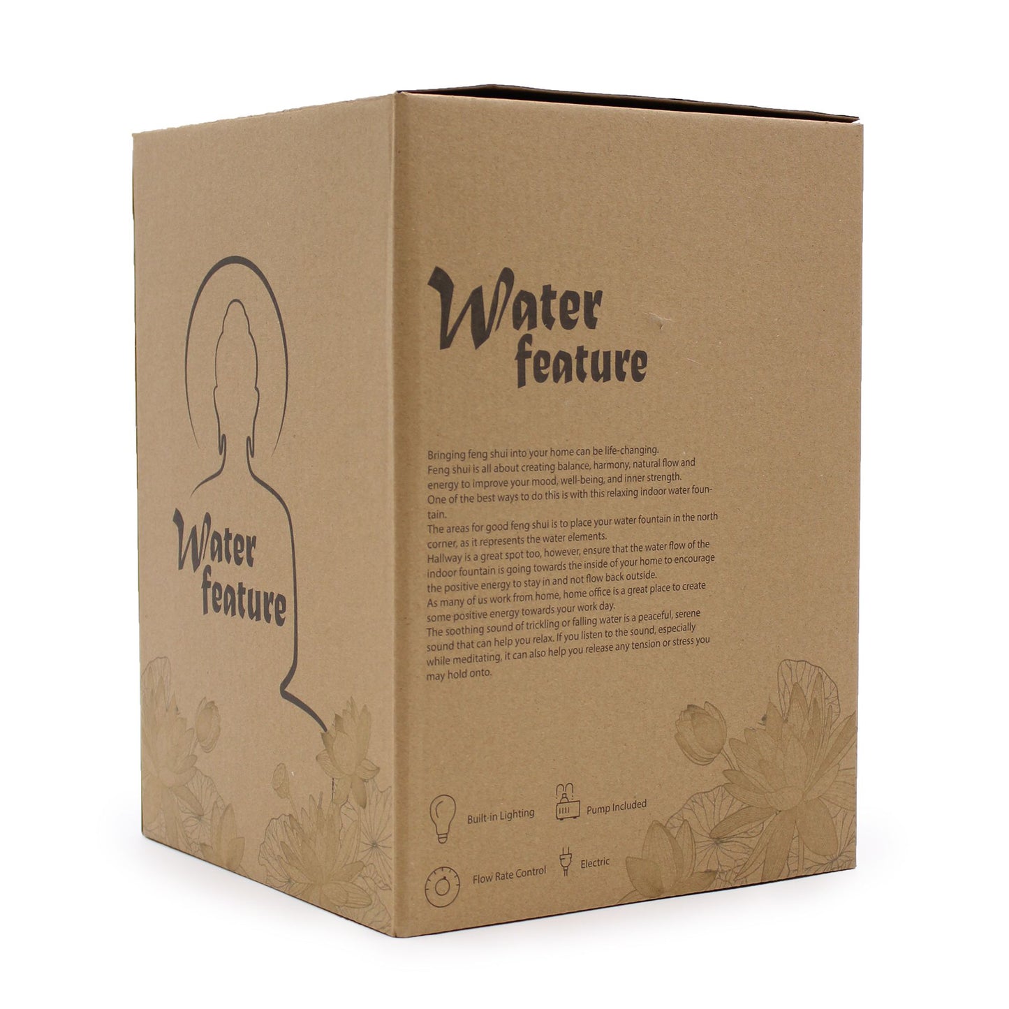 Tabletop Water Fountain – Golden Buddha & Vitarka Mudra (30cm)