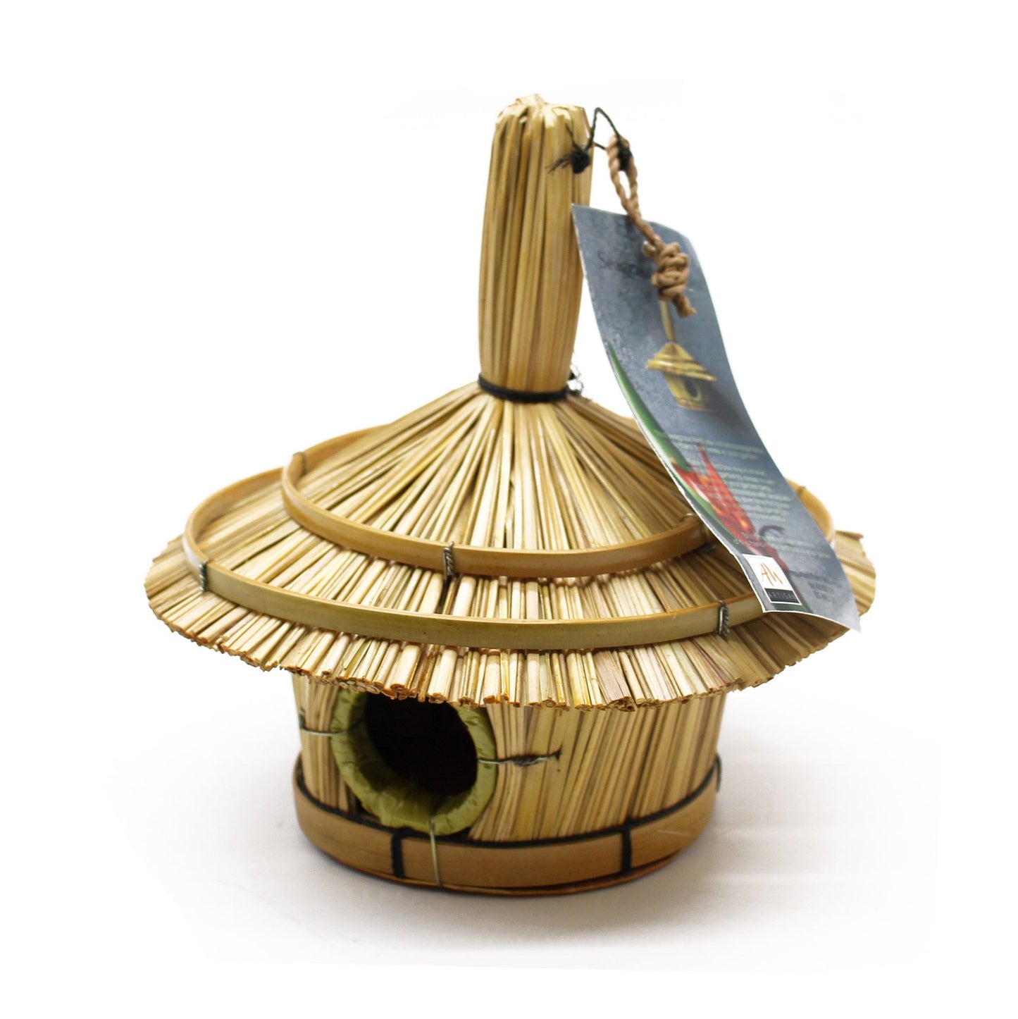 Handgefertigtes Vogelhaus aus Seegras – Rund | 17 x 17 cm