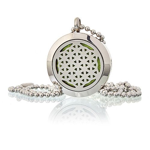 Aromatherapie-Diffusor-Halskette – Design: Blume des Lebens | 25 mm