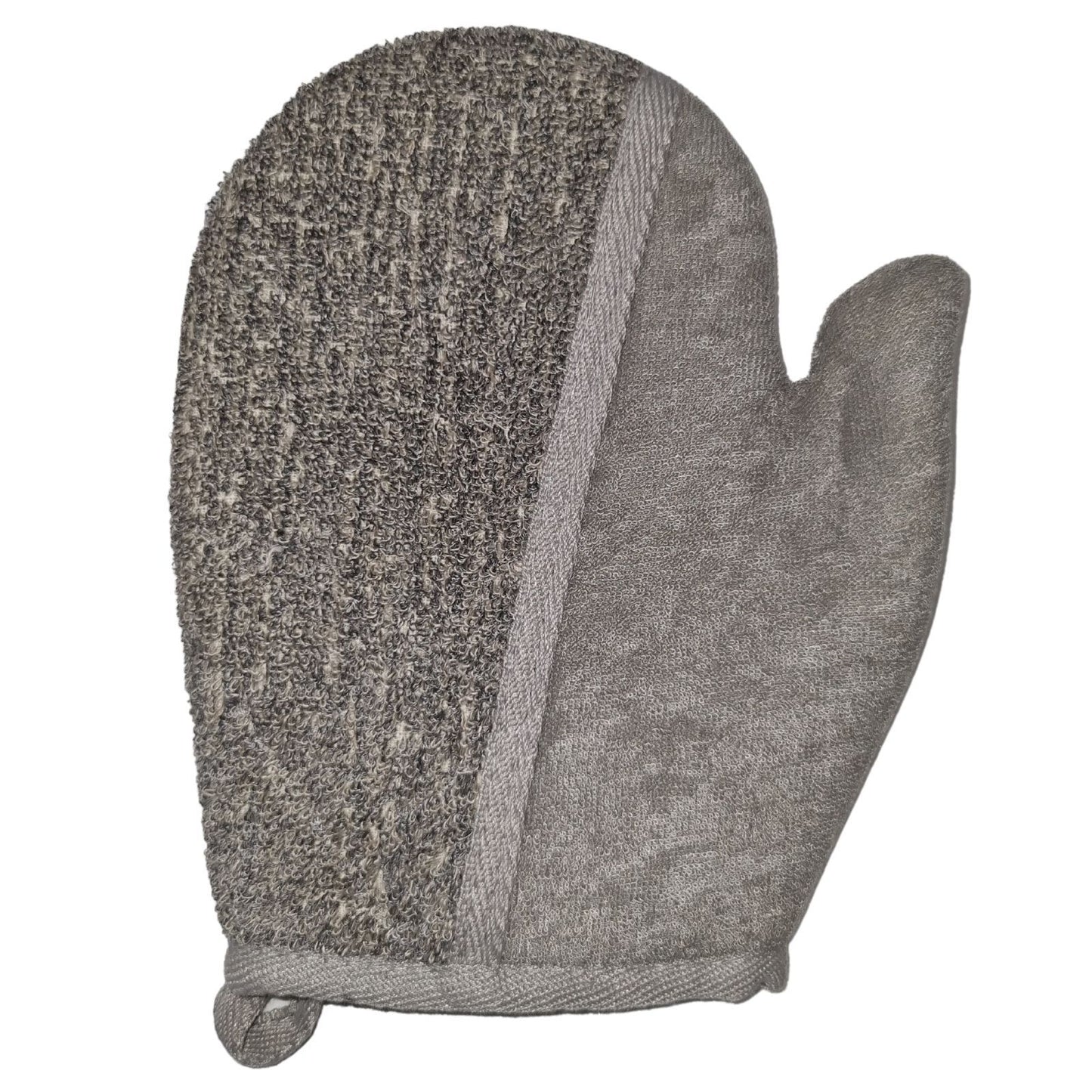 Badehandschuh aus Bambus & Leinen – Anthrazit