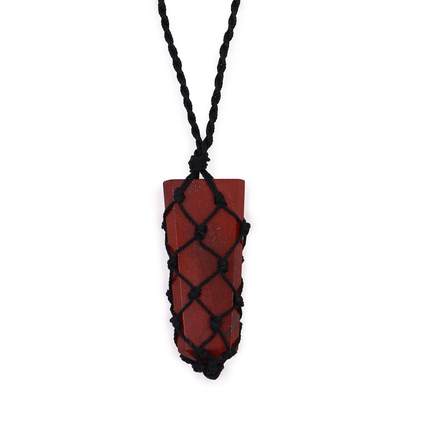 Flacher Anhänger mit Spitze aus rotem Jaspis – Roter Jaspis