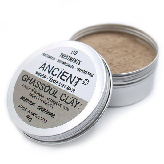 Argile ghassoul en poudre – Masque visage & corps 80g