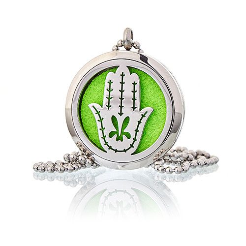 Aromatherapie-Diffusor-Halskette – Design „Hand der Fatima“ | 30 mm