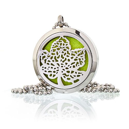Aromatherapie-Diffusor-Halskette – Blattdesign | 30 mm