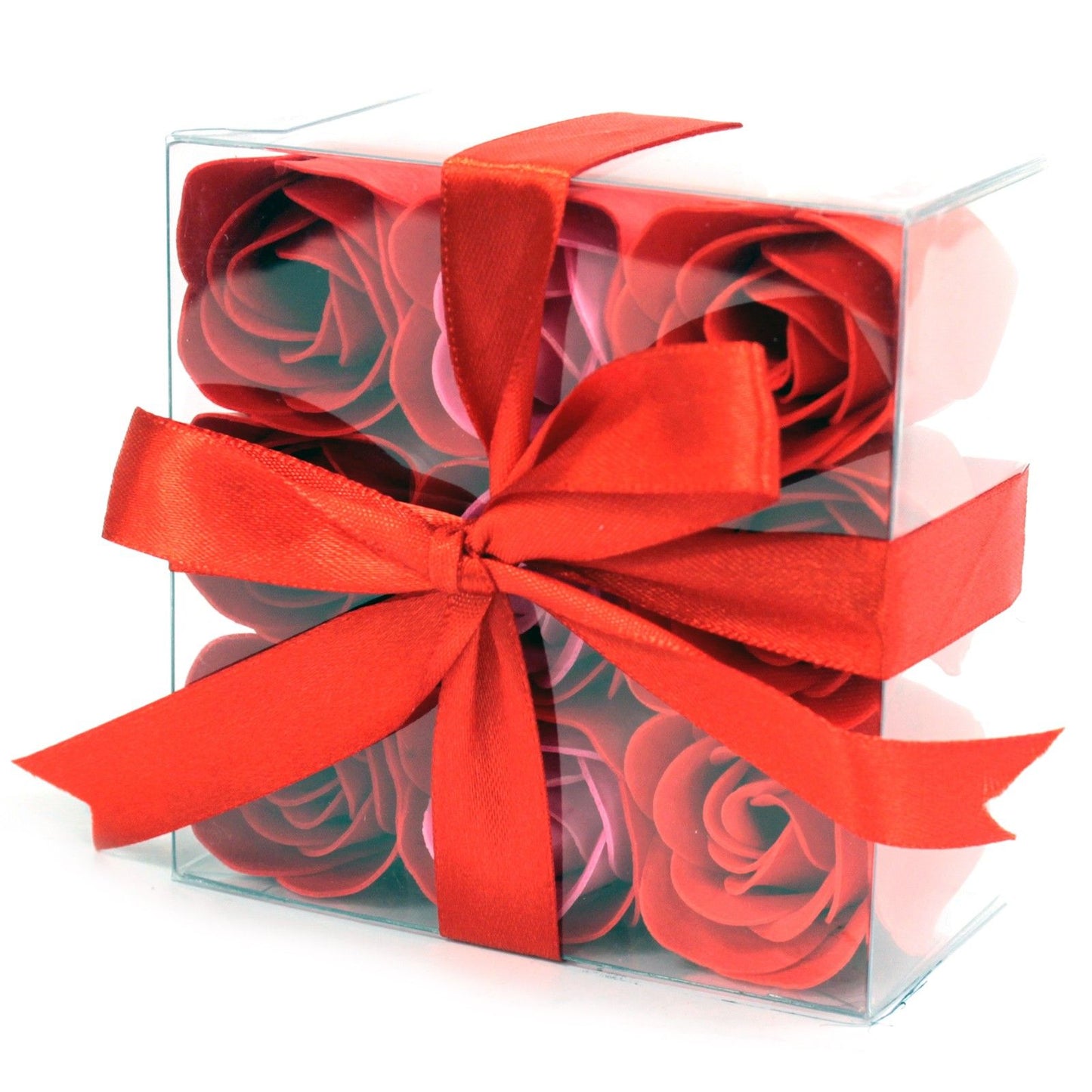 Set mit 9 Seifenblumen – Rote Rosen