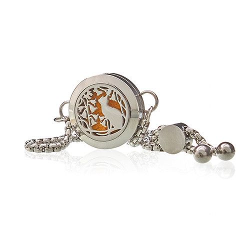 Bracelet aromathérapie – Design chat & fleurs | 20 mm
