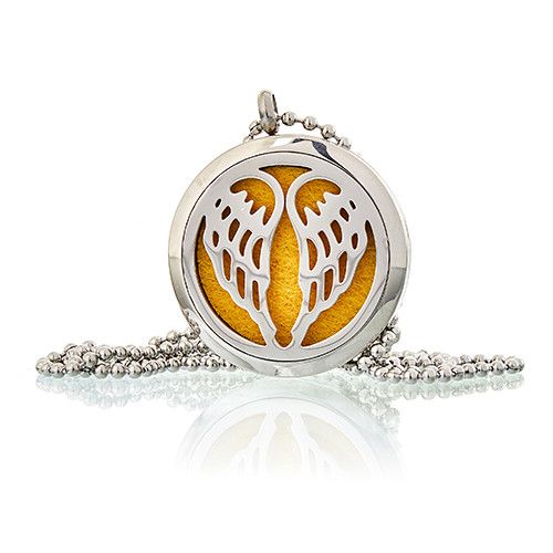 Aromatherapie-Diffusor-Halskette – Engelsflügel-Design | 30 mm