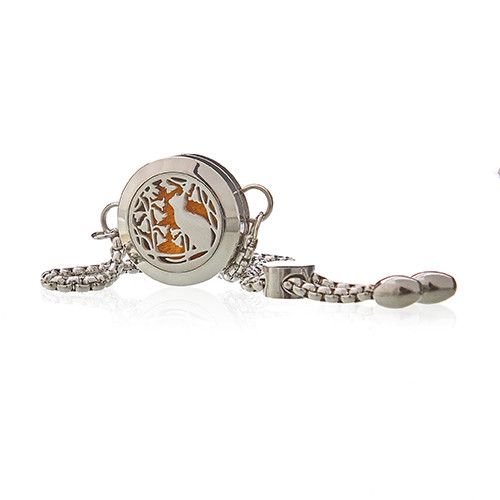 Bracelet aromathérapie – Design chat & fleurs | 20 mm
