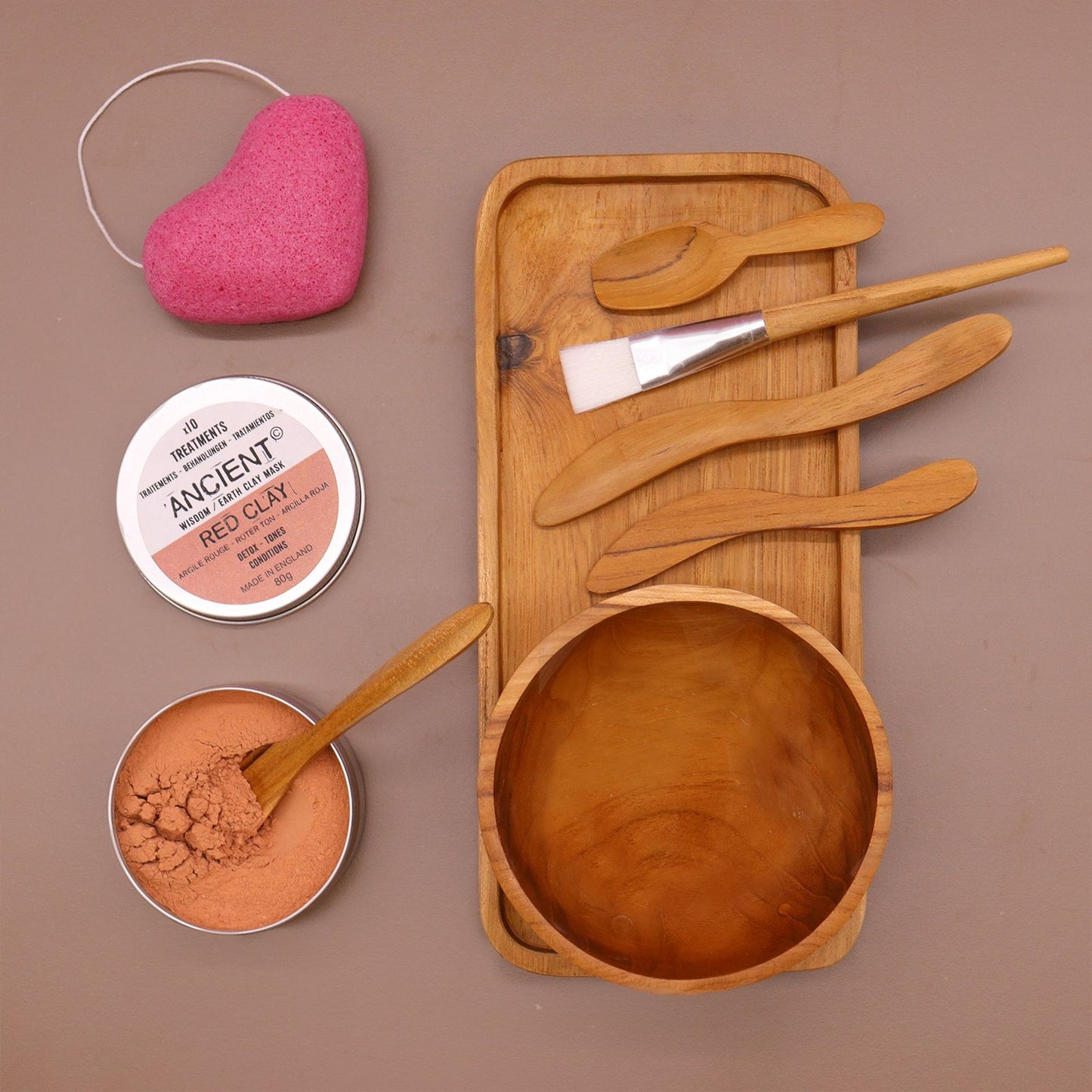 Teak Spa Clay & Wax Set – Natural Ritual Tools