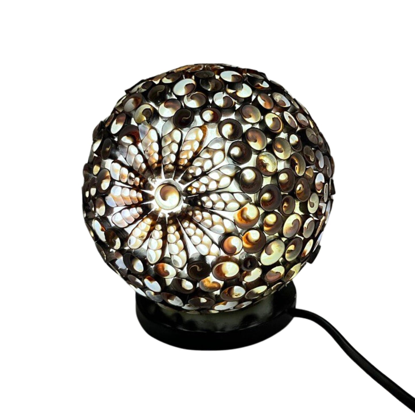Boho Sea Shell Lamp - Chocolate Twist Globe