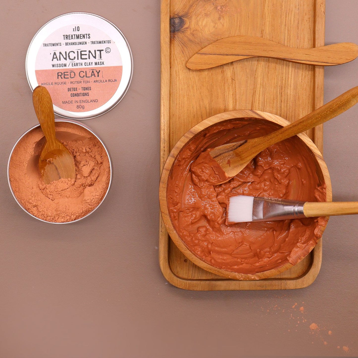 Teak Spa Clay & Wax Set – Natural Ritual Tools