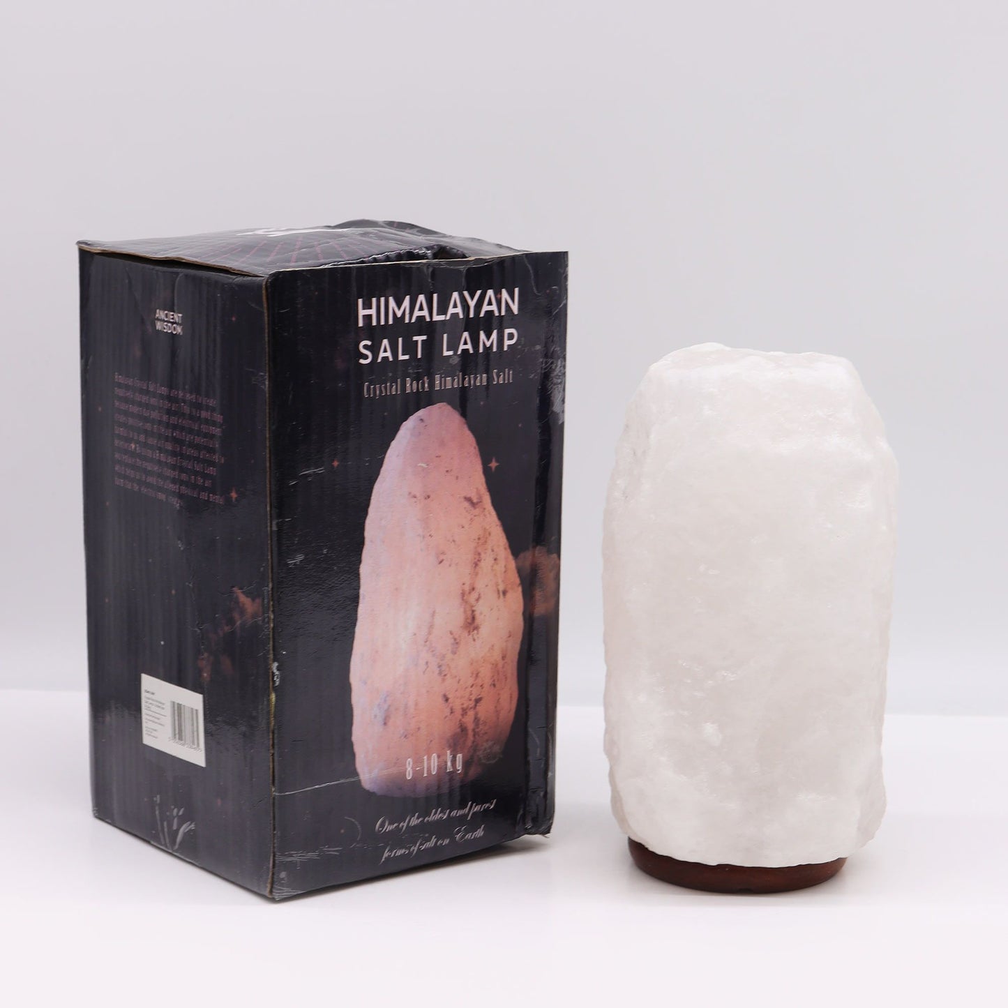 Crystal Rock Himalayan Salt Lamp with Wooden Base