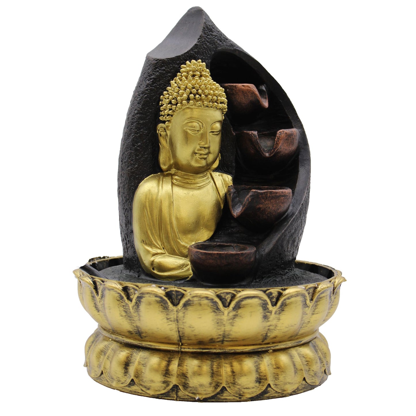 Tabletop Water Fountain – Golden Buddha (30cm)