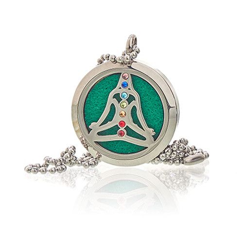 Aromatherapie-Diffusor-Halskette – Yoga-Chakra-Design | 30 mm