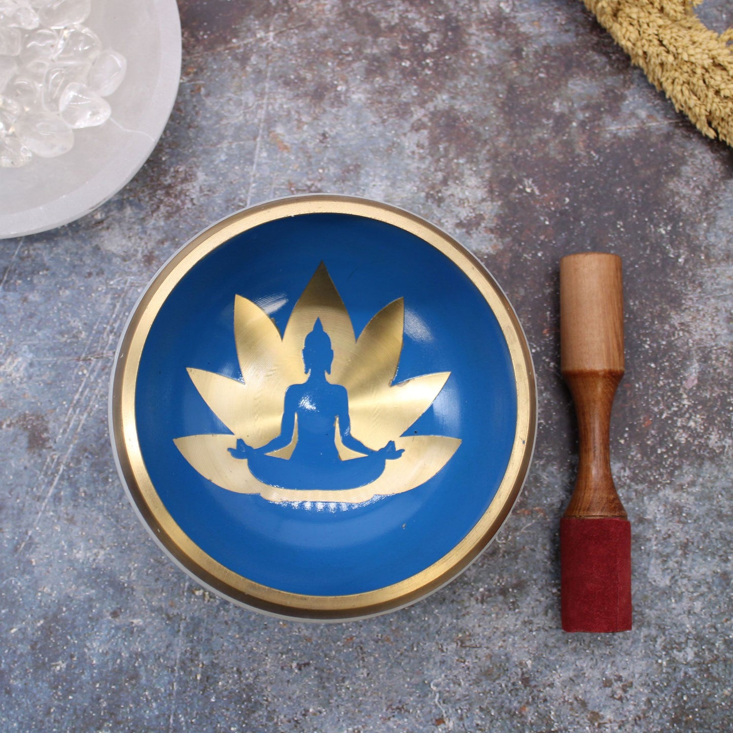 Yoga Moves Singing Bowl Set- White/Blue