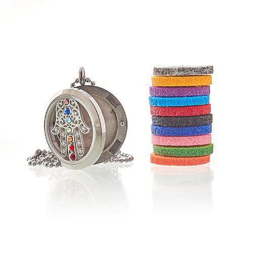 Collier aromathérapie – Design Hamsa chakra | 30 mm