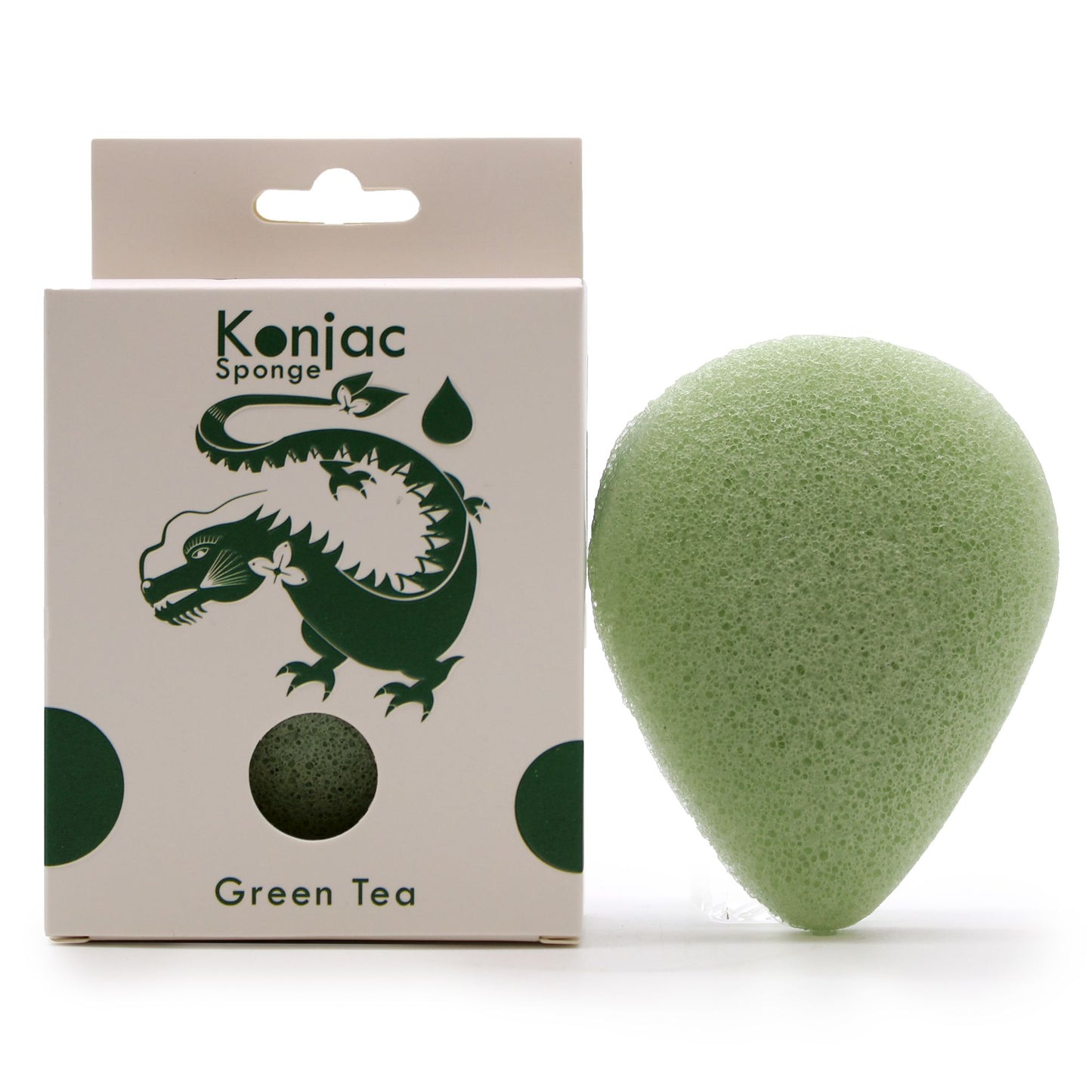Konjac-Schwamm Tränenform – Grüner Tee – Schützend