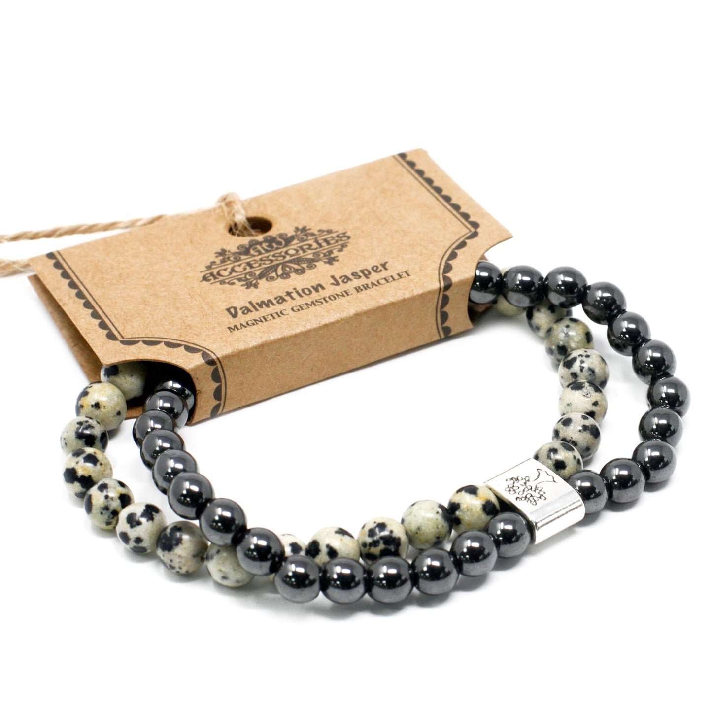 Magnetisches Armband aus Dalmatinerjaspis – Naturstein-Design