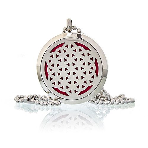 Aromatherapie-Diffusor-Halskette – Design: Blume des Lebens | 30 mm